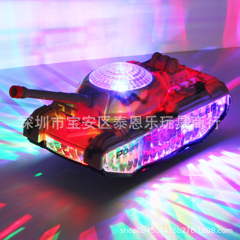 children Electric Universal wheel lighting music Tank Toy car simulation military Tank Model Stall Best Sellers wholesale