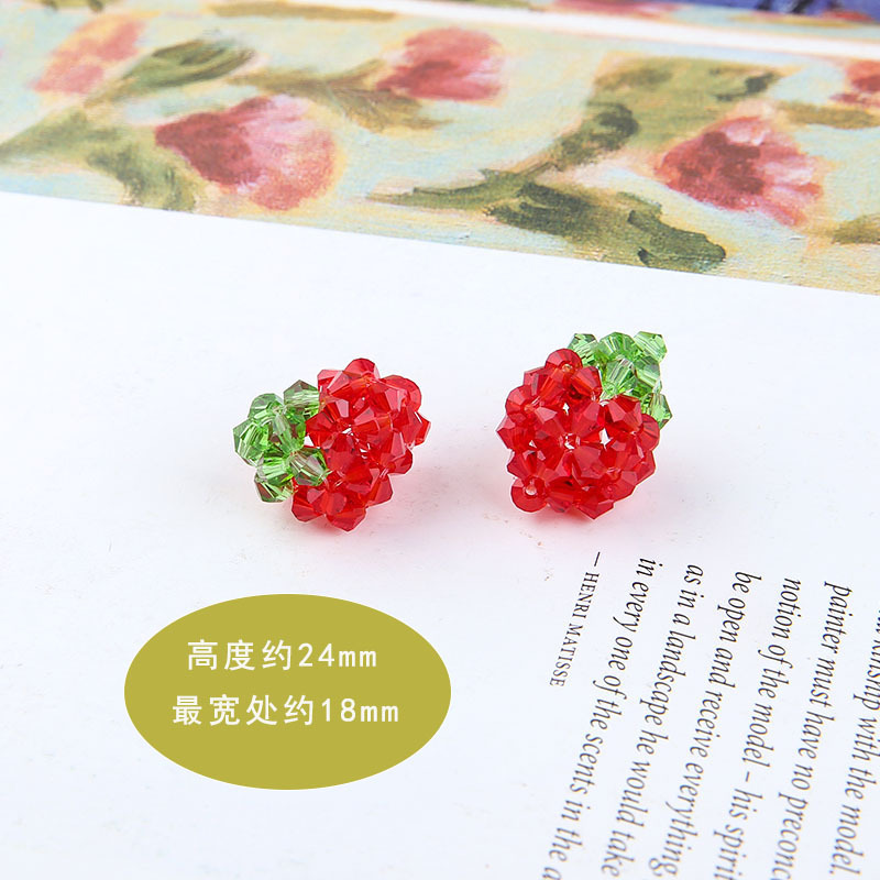 10 Piezas/Paquete Cristal De Imitación Vidrio Flor Fresa Colgante display picture 11
