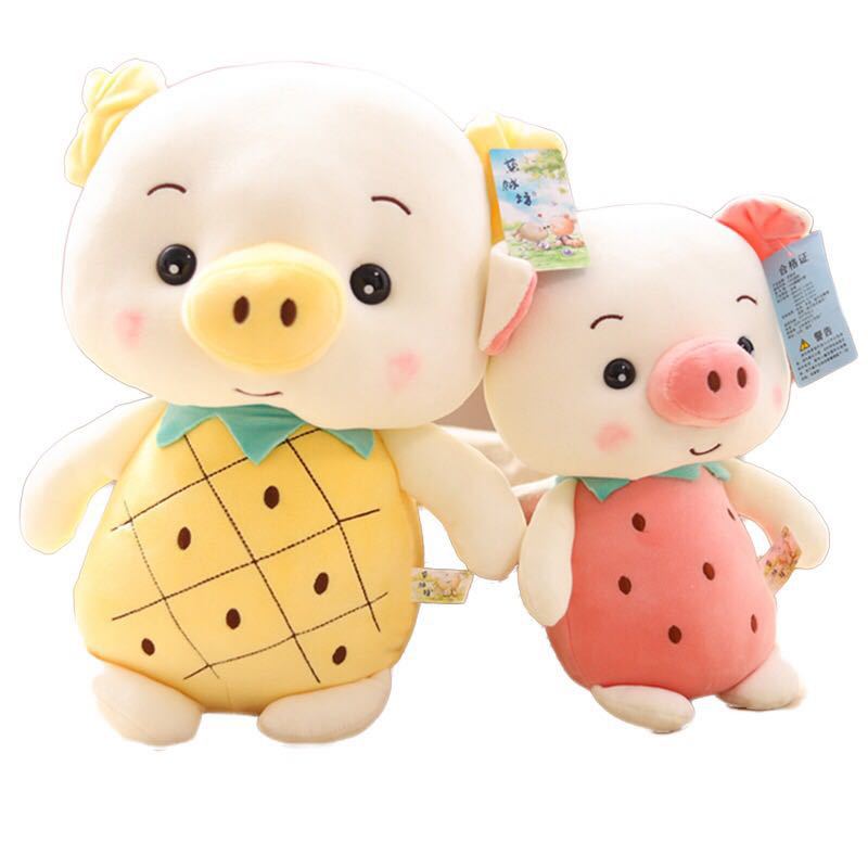 Nuevo juguete de peluche de fruta de cerdo lindo conejo de cerdo muñeca suave de 8 pulgadas máquina de agarre Muñeca al por mayor