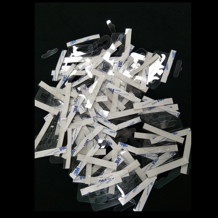 深圳东莞厂家定制透明自粘PET飞机孔挂钩彩盒吊扣挂扣圆孔三角孔