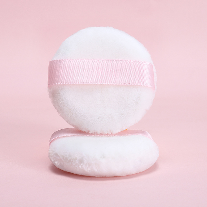 Tamaño pequeño soporte de doble cara soplo de polvo de terciopelo maquillaje redondo soplo de polvo de terciopelo largo polvo suelto herramientas de belleza súper suave flocado soplo de polvo de miel