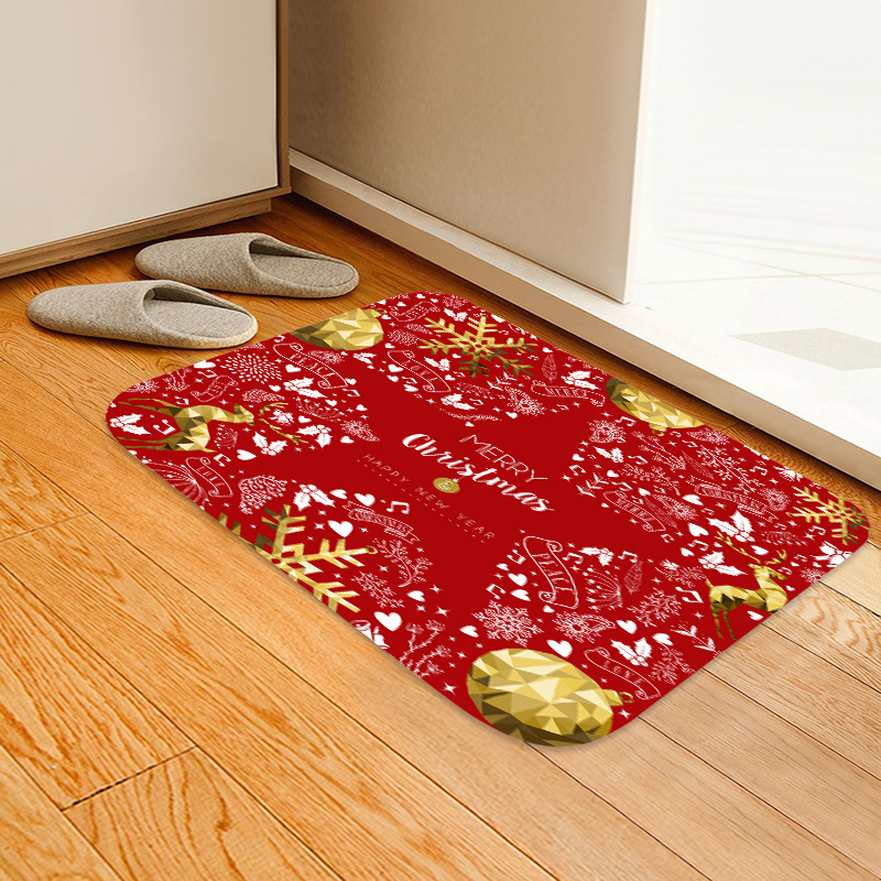 圣诞节系列地垫门垫厨房卫生间吸水脚垫浴室进门垫子卧室门口地毯