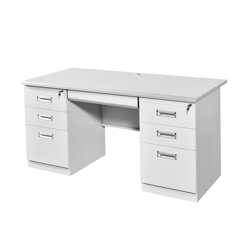 钢制办公桌 1.2米1.4米铁皮电脑桌单人财务桌子带锁带抽屉写字台