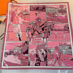 Summer H family autumn new "wow" silk scarf women's large square scarf silk scarf summer sun protection shawl thin