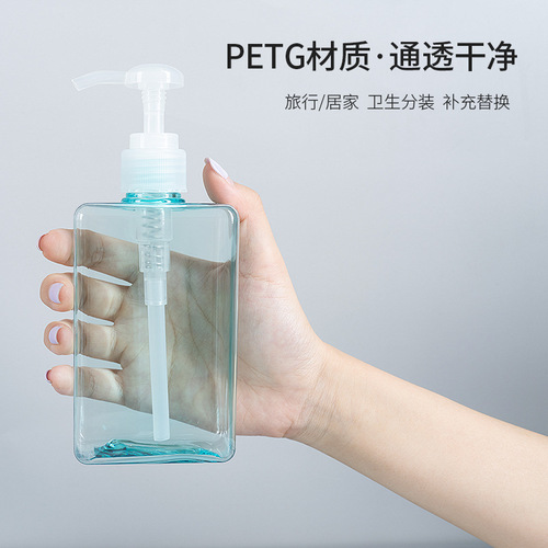 280ml PETG shampoo bath soap hand wash pressurized square bottle cosmetic refill lotion bottle