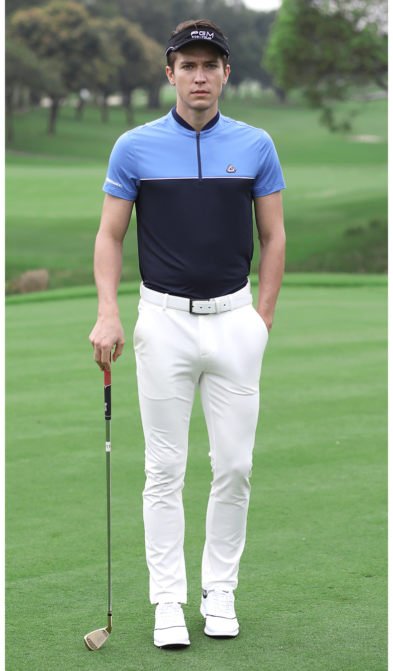 Áo thun golf nam ngắn tay thoáng khí nhanh khô — YF255-Đỏ Trắng, YF247-Áo màu xanh navy xám, YF263 ngắn tay trắng xám, YF255-Trắng Đen chi tiết 4