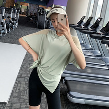 宽松网纱速干衣跑步罩衫大码健身服上衣运动t恤训练瑜伽短袖薄款