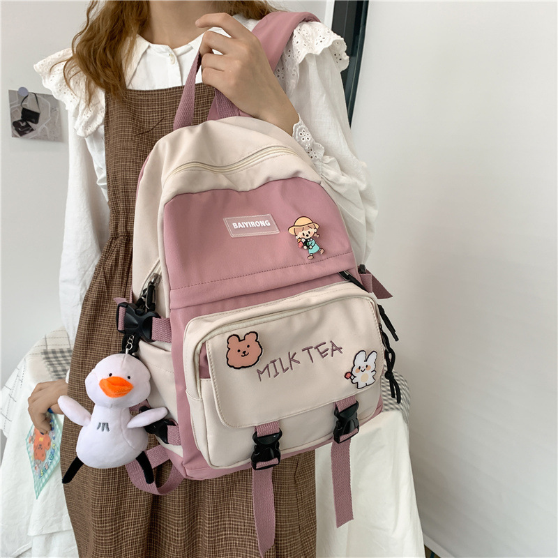 Japanese Harajuku Girl Backpack Korean Ins Middle School Student Schoolbag Female Simple Korean Version Of The College Style Backpack