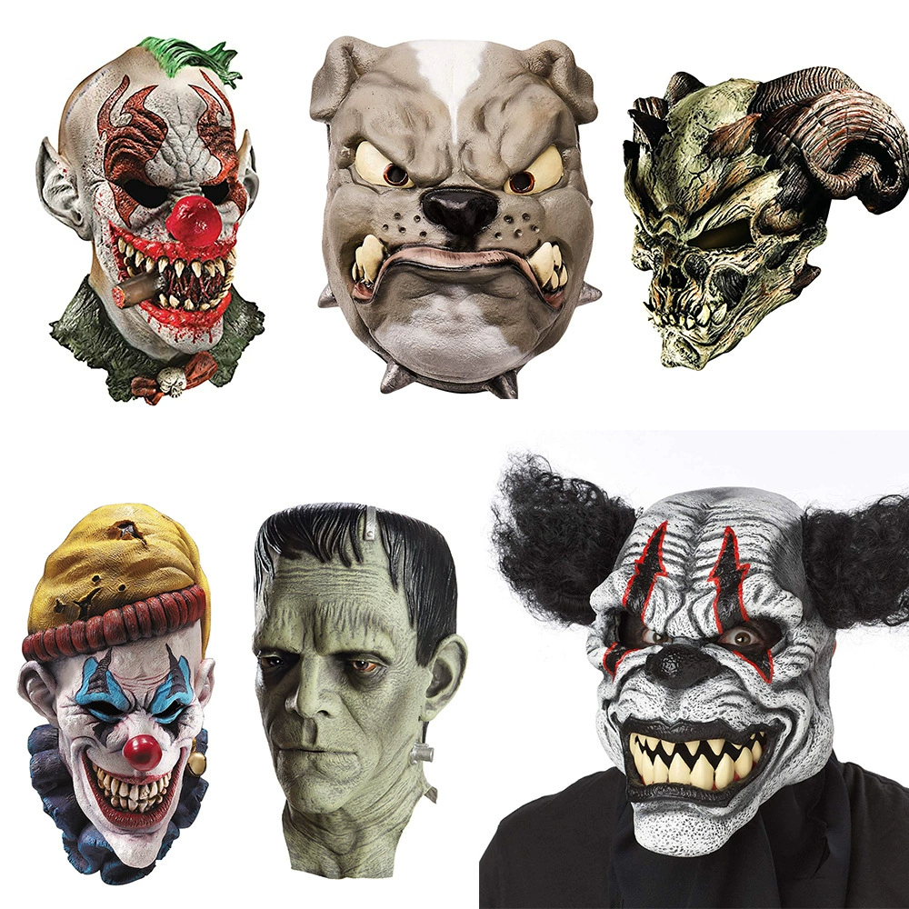Научно-фантастическая монстр Halloween Маска курящий клоун Hast Dog Маска Демон бык голова клоунская маска
