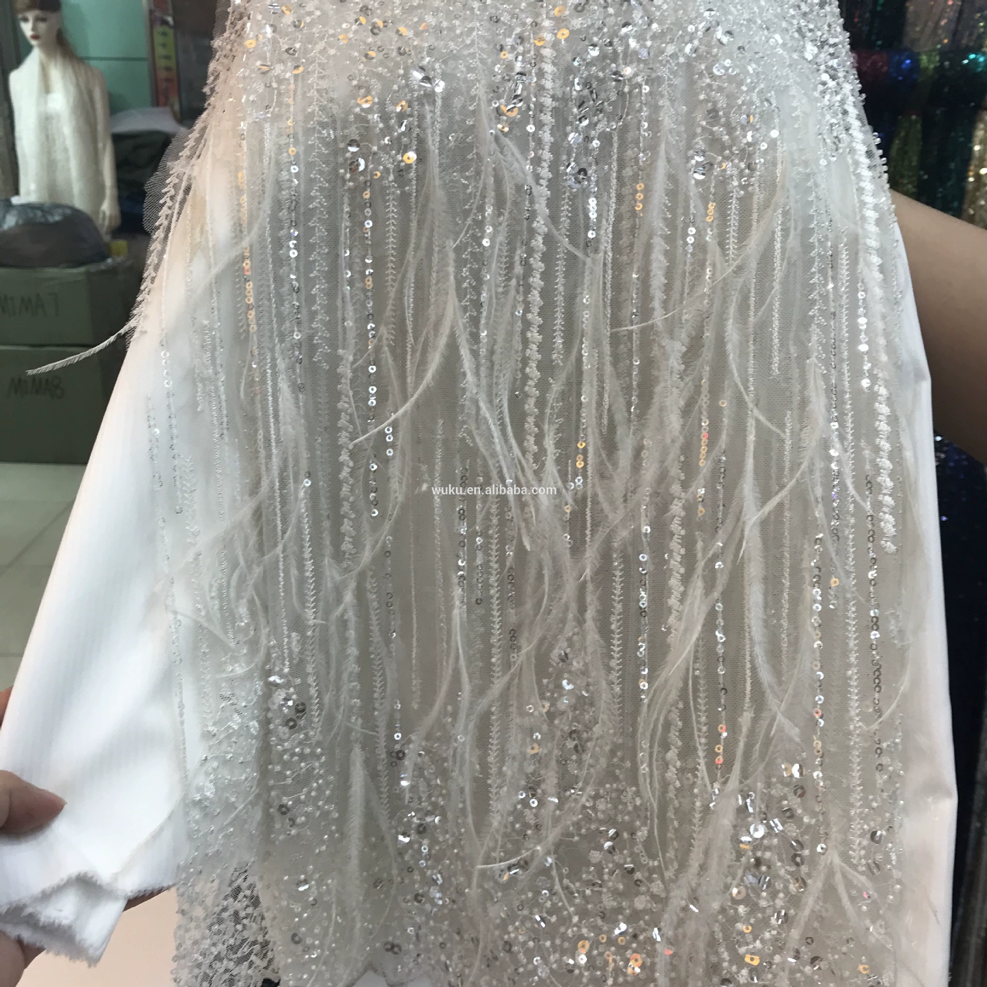 Quality lace wedding dress, cloth, nail sequins
