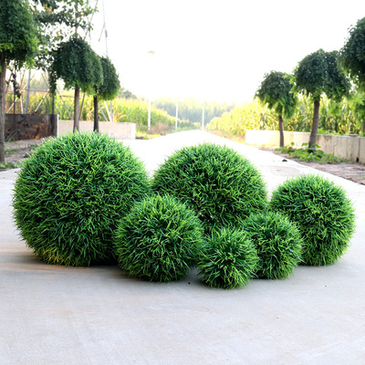 商店吊顶装饰花球吊饰空中挂饰植物球屋顶垂吊绿植仿真大秧苗草球