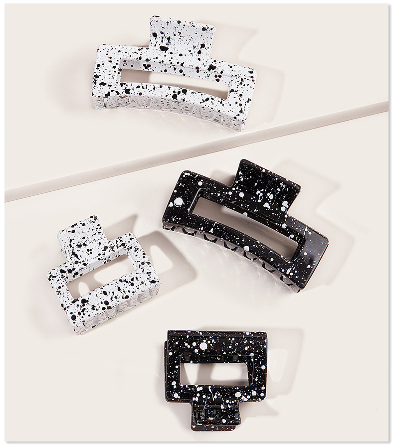 black and white spots rectangular large grasping clip