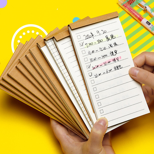 Tearable note pad, small notebook, portable daily planner, carrying task list, pocket notepad