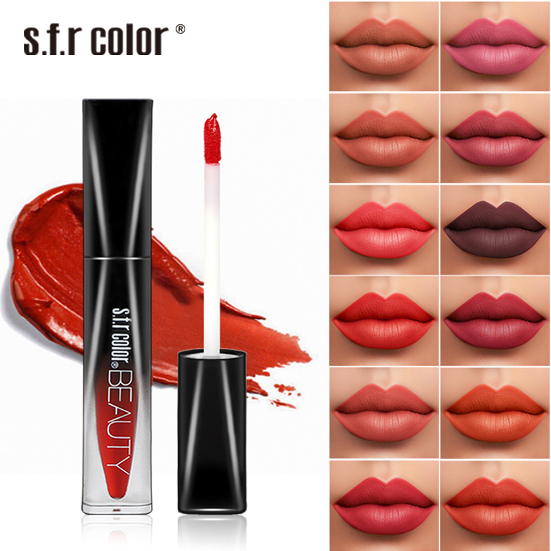 12色雾面哑光唇釉不掉色不沾杯唇彩口红女学生款网红同款彩妆|ms