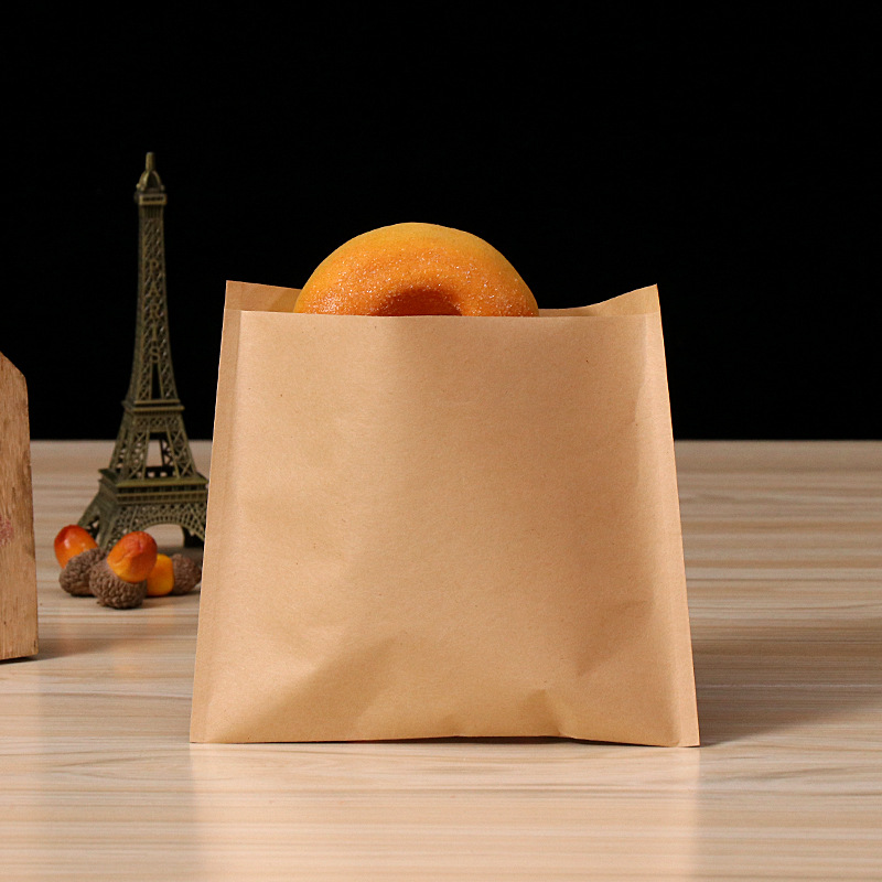 厂家批发一次性防油牛皮纸袋 空白小吃食品包装烧饼袋 量大价优