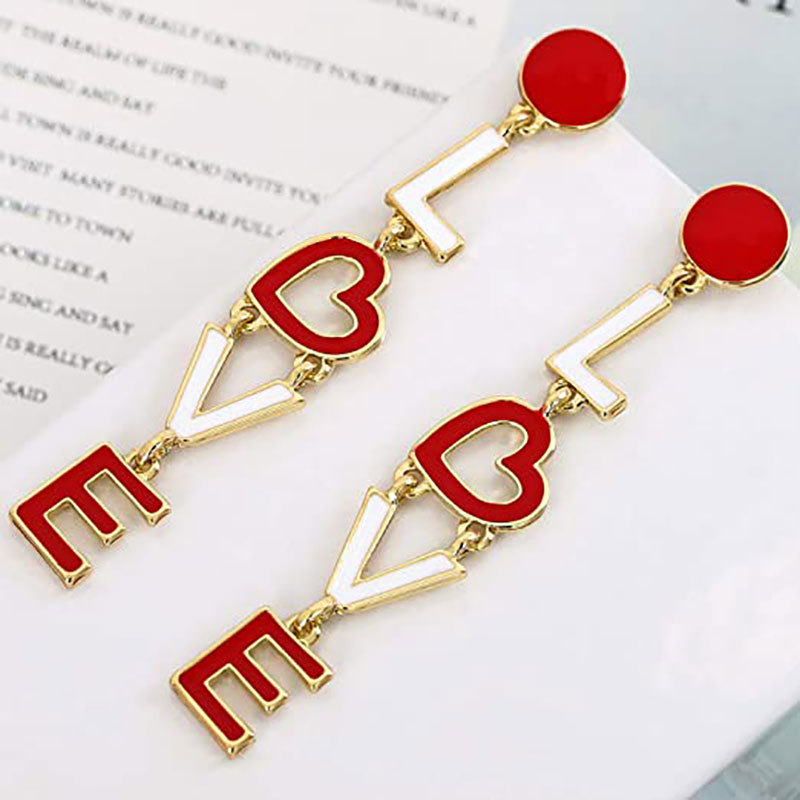Fashion Heart Shape Alloy Inlay Zircon Womenu0027S Drop Earrings 1 Pair