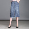 高端2020夏季休闲气质韩版女装拼贴牛仔A字裙大码半身裙一手货源|ms