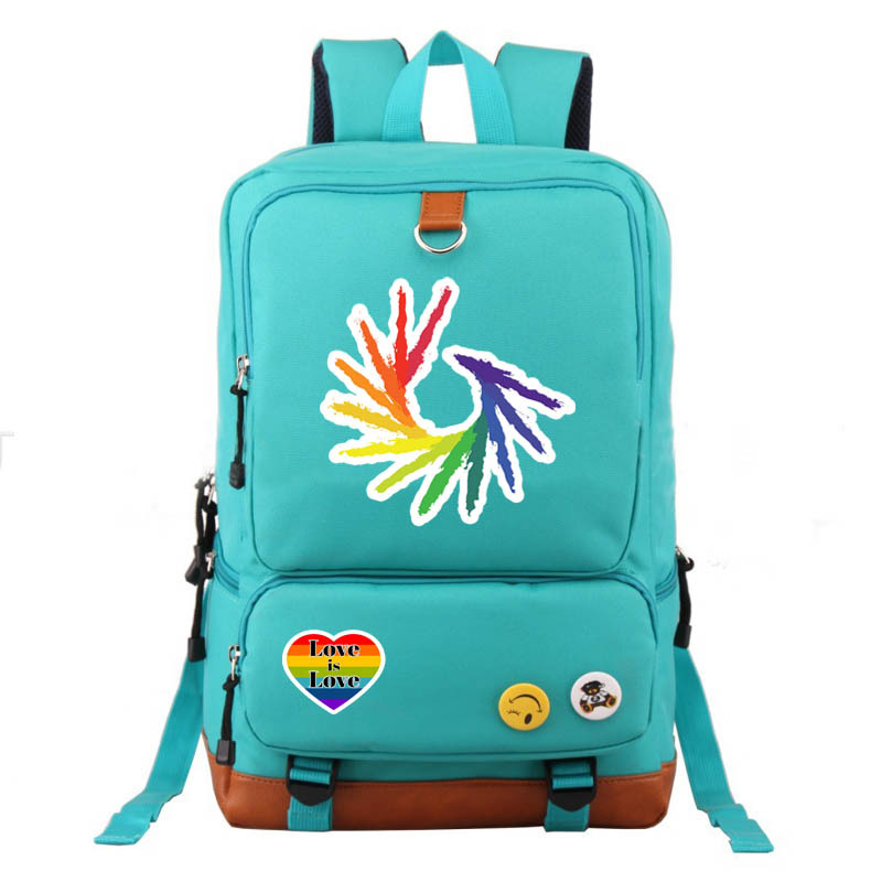 Waterproof 20 Inch Letter Rainbow Holiday Daily School Backpack display picture 20