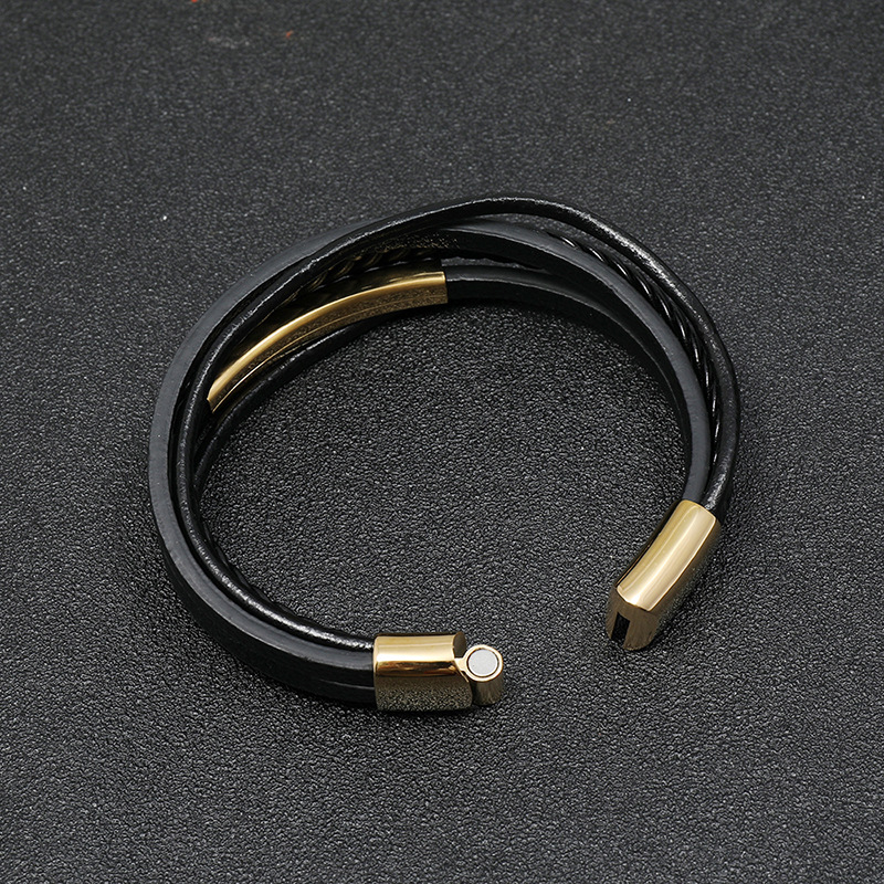 Style Simple Géométrique Faux Cuir Pas D'incrustation Unisexe Bracelets display picture 2