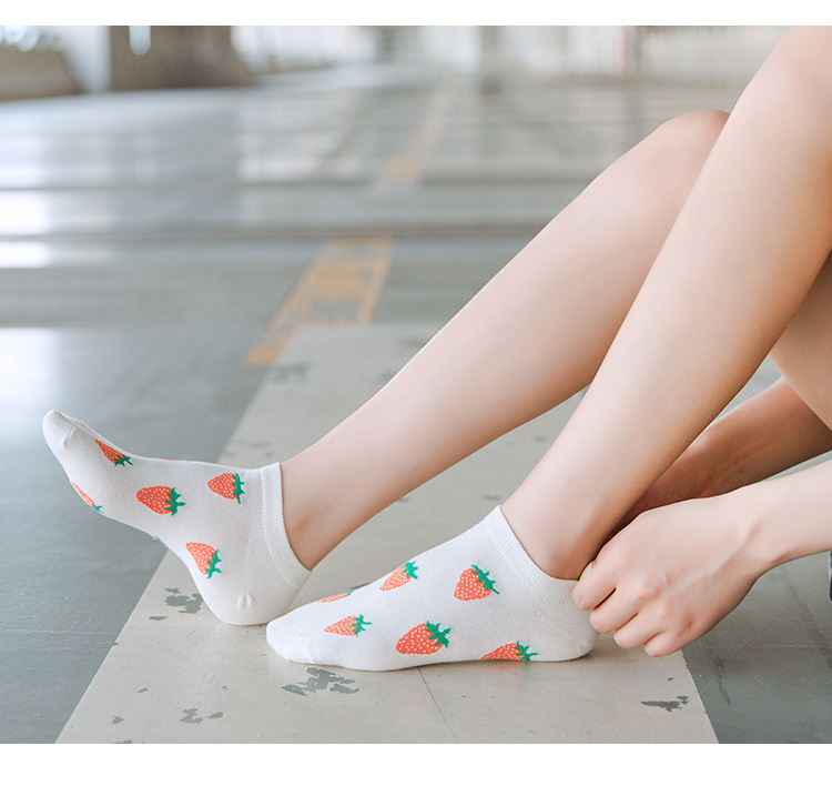Boat Socks Shallow Mouth Summer Thin Fruit Socks Color Socks display picture 3
