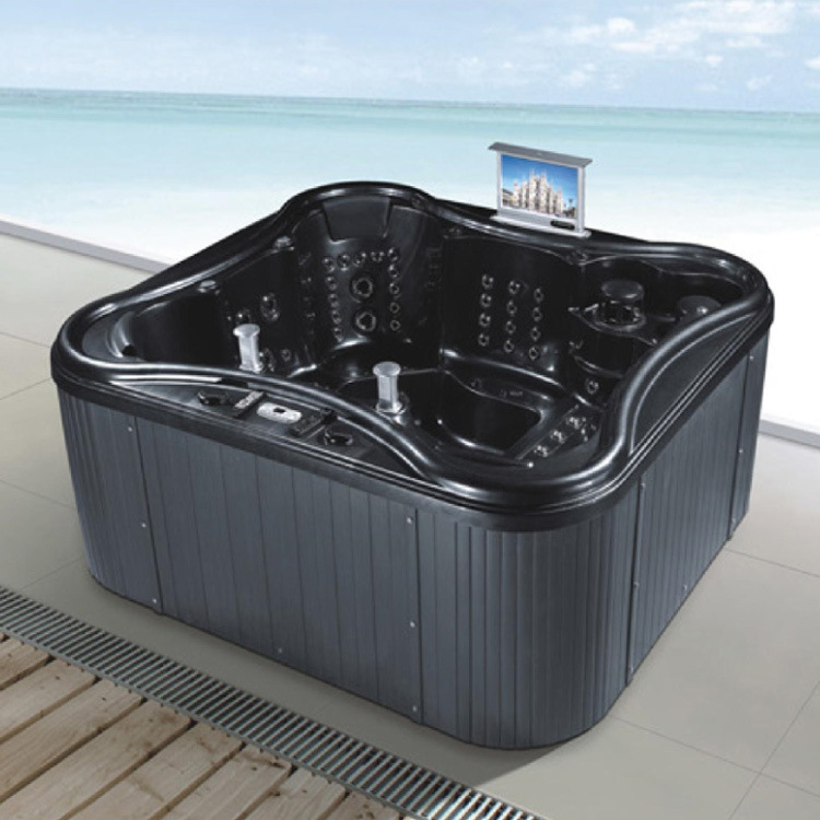 Bañera de hidromasaje al aire libre nube negro acrílico Piscina 5-6 spa personal bañera de hidromasaje