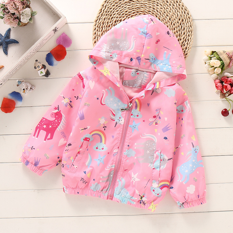 Fashion Animal Cartoon Flower Printing Polyester Girls Outerwear display picture 8