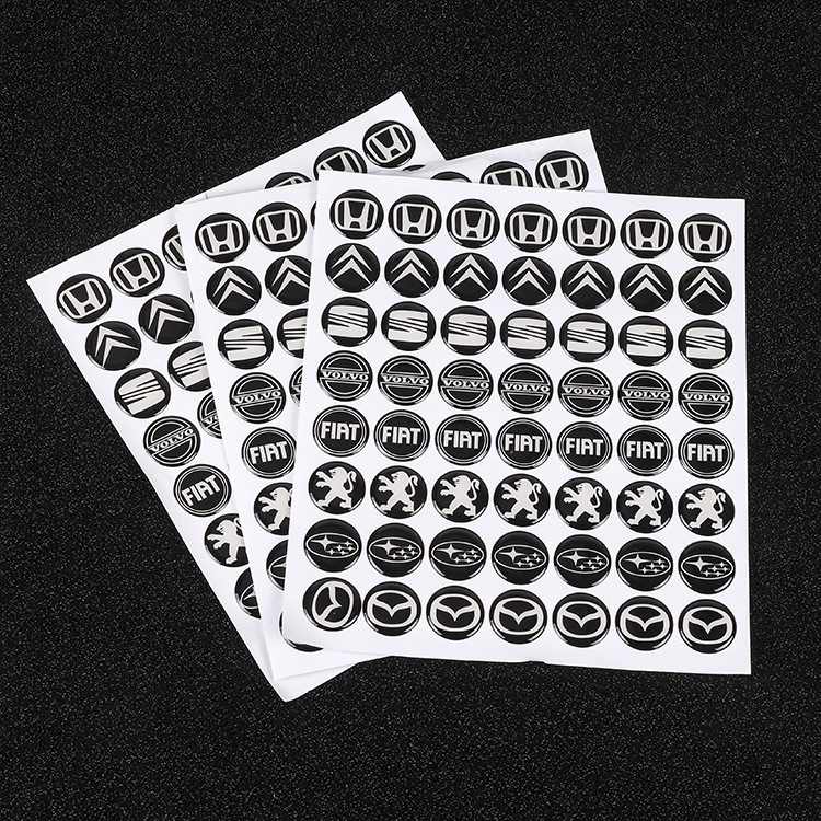 Manufacturer customized car logo epoxy sticker PVC plastic sticker car keychain epoxy label customization