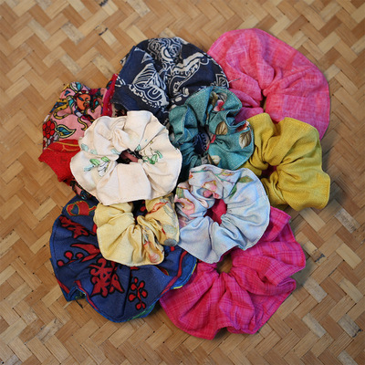 代发赠品复古文艺花布发圈  马尾辫发圈绑圈花色随机|ru