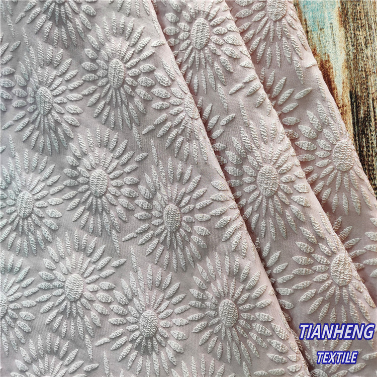 新品立体泡泡涤纶提花 时装女装套装连衣裙短裙舞台服饰面料批发