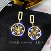 Silver needle, trend earrings, silver 925 sample, Korean style, internet celebrity, diamond encrusted, wholesale