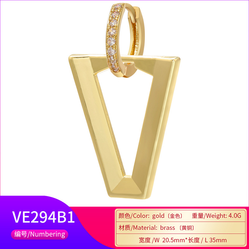 Spray Paint V-shaped Earrings Foreign Trade Paint Inverted Triangle Fluorescent Earrings V-shaped Earrings Cross-border Ve294 display picture 33