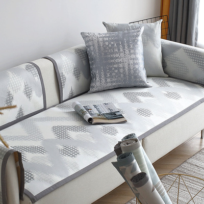 廠家批發新款夏季冰絲沙發墊簡約夏竹子涼席涼冰藤席子可定制