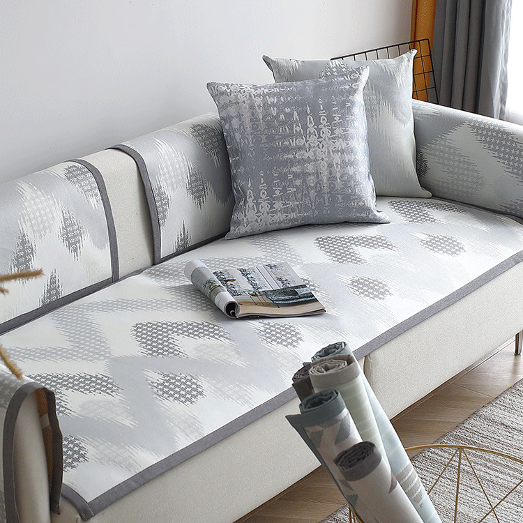 廠家批發新款夏季冰絲沙發墊簡約夏竹子涼席涼冰藤席子可定制