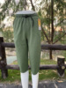 Trousers, belt, cotton and linen, elastic waist