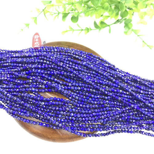 Natural Lapis Lazuli Faceted Half-Finished Bead Ring Tassel Bracelet DIY Accessory Supply Factory Wholesale