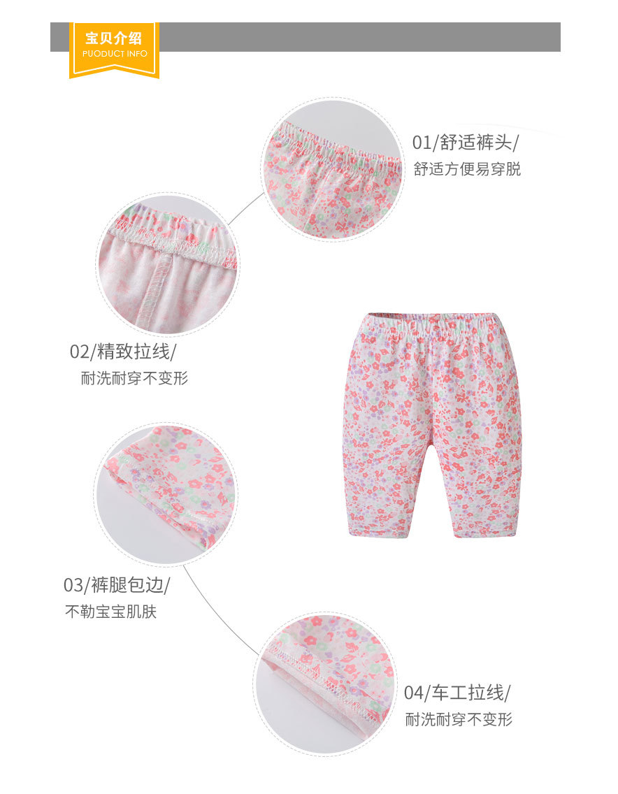 Summer Pants Baby New Baby Girl Baby Suit Fresh Small Floral Casual Comfortable Pants Wholesale Nihaojewelry display picture 5