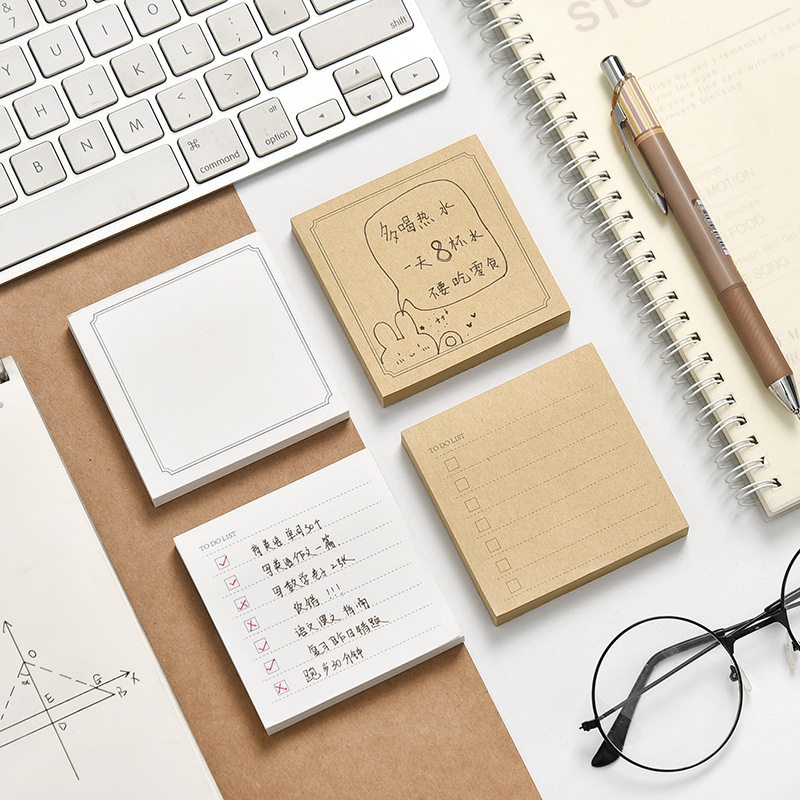 派派鈕牛皮紙便簽本多種款式便利貼 留言記事便簽紙學生N次貼便簽