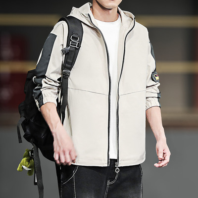 Jacket Men 2020 Autumn new pattern Korean Edition Hooded leisure time men's wear Youth Trend Versatile work clothes coat