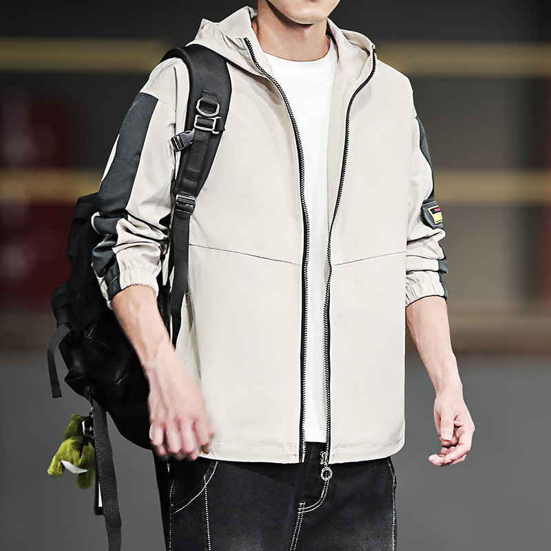 Jacket Men 2020 Autumn new pattern Korean Edition Hooded leisure time men's wear Youth Trend Versatile work clothes coat