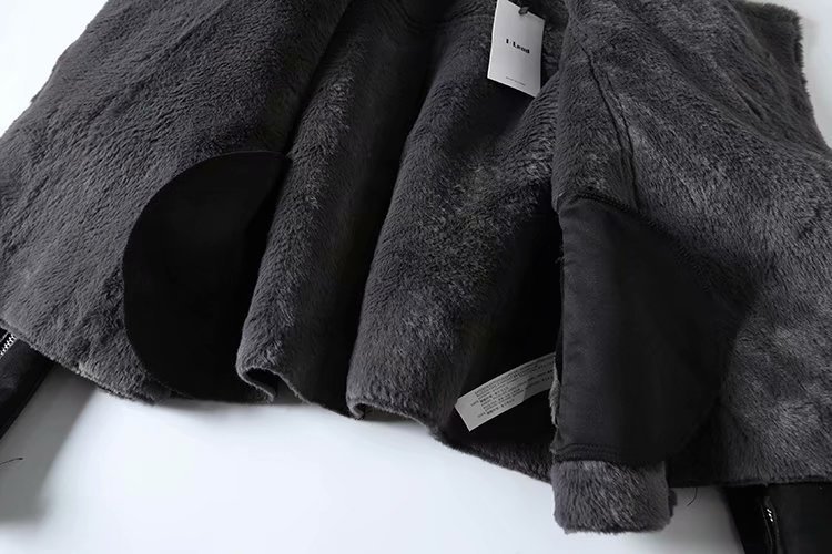 wholesale autumn and winter new lapel fur integrated jacket motorcycle short jacket NSAM5683