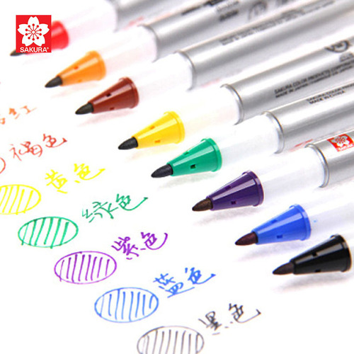 Wholesale Japanese Sakura SAKURA small double-headed oil-based color marker painting hook pen XYK-T