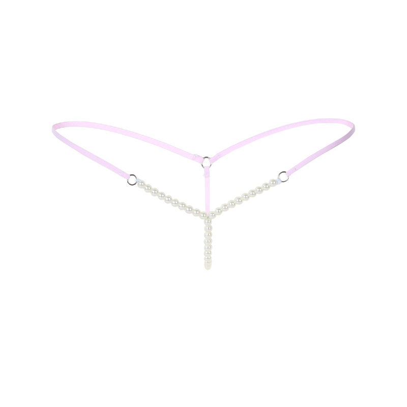 Sexy ropa interior de las mujeres sexy seductor de la perla en forma de Y mujeres en forma de T-pantalones de ropa interior transparente en forma de T fábrica entrega al por mayor