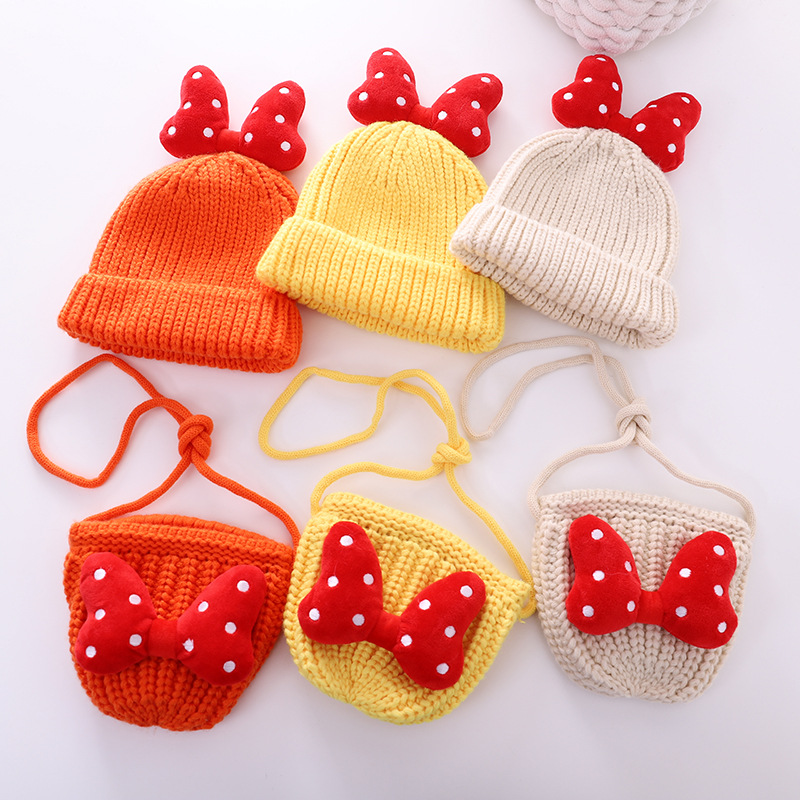 Hot selling new bowknot woolen hat girl...