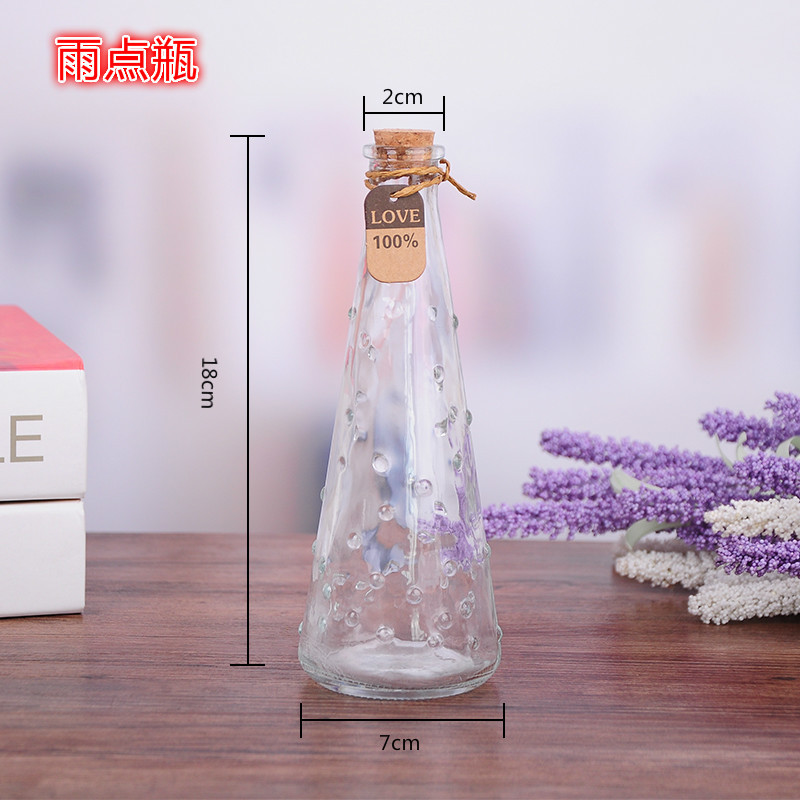 EXPRESIÓN DEL SEGUNTO DIY Botella de mar transparente tapón de madera botella de vidrio flotante botella de arco iris botella de deseo botella de estrella material