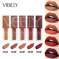 VIBELY Matte Fog Face Waterproof Non-drip Non-stain Lip Color Bare Makeup Five-Color Liquid Lipstick