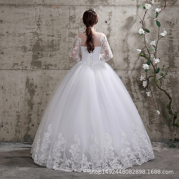 Suzhou wedding bride's sleeve wedding wedding dress is thin and thin
