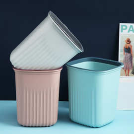 简约北欧方形塑料垃圾桶家用无盖客厅厨房室内分类卫生桶带压圈