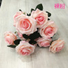 Silk cloth 10 heads French rose simulation flower wedding furnishings decorative flower bouquet vase simulation flower decorative flower