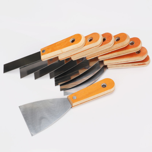 Manufacturer wholesale putty knife wooden handle spatula double clip mirror putty knife putty spatula trowel spatula