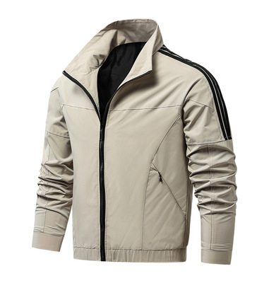 Large work clothes Clover Youth Three bars Foreign trade coat Stand collar leisure time Jacket Amazon Europe and America wish